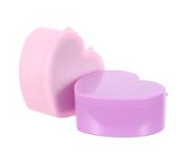 YARNOW Heart-Shaped Double-Layer Jewelry Organizer Box with Mirror, Plastic Storage for Hair Accessories in Light Pink and Lavender 2 Pieces for Teen