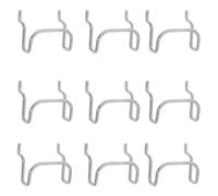 YARNOW Heavy Duty Stainless Steel Pegboard Hooks Utility Hooks 10pcs Thickened Design, Versatile Organizational Tool Silver Metal for Pegboard and Storage Bin Hanging for Garage and Home