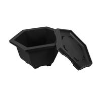 YARNOW Hexagonal Plastic Bonsai Planter Pot with Tray for Indoor Orchid and Succulent Planting Large Household Nursery Pot Suitable for Home Garden Use