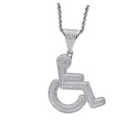YARNOW Hip Hop Wheelchair User Shaped Pendant Necklace Durable Silver Tone Unique Neck Decor for Men Women Casual and Accessory