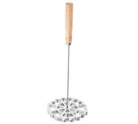 YARNOW Household Stainless Steel Cooking Spoon Wooden Handle Non-Stick Frying Tool for Kitchen Essentials for Snacks and Easy Draining Home and Restaurant Use