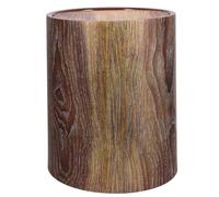 YARNOW Imitation Wood Grain round Waste Bin with Swing Lid 15l Capacity Pp Material Modern Design for Home and Bedroom Trash Storage
