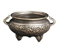 YARNOW Incense Burner Aromatherapy Incense Holder with Dual Handles Vintage Brass and Three Legs, Portable and Easy to Move for Relaxing Home Decor