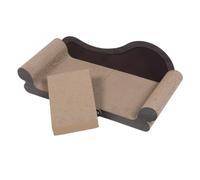 YARNOW Indoor Cat Scratcher Sofa with Corrugated Paper and Wood Material Modern Style Cat Claw Grinding Board Providing Furniture Protection and Ample Space and Kittens