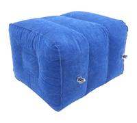 YARNOW Inflatable Foot Mat Travel Foot Rest Adjustable Height Foldable Blue PVC Flocking with Vent Design for Long Journey and Home Use