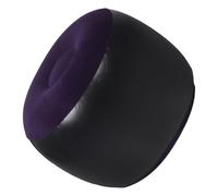 YARNOW Inflatable Footstool Navy Blue Thickened Flocking Outdoor Portable Round Seat Cushion 40X30Cm Camping Music Festival Hiking Inflatable Footrest Pad