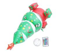 YARNOW Inflatable Xmas Tree LED Festival Ornament Colorful Christmas Decor for Outdoor Holiday Scenes Photo Prop Durable Bright Decoration with Star Top Random Color