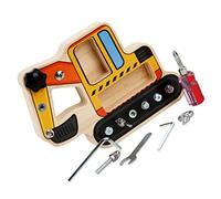 YARNOW Interactive Screwdriver Board for Educational Cartoon Construction Plaything Fine Motor Skills Development Safe Polished Edges Parent Learning Activity