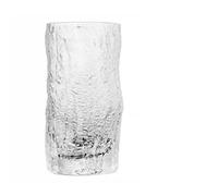 YARNOW Japanese Glass Water Cup with Bark Texture, Meticulous Workmanship and Smooth Rim, for Office and Bar Use, Simple and Attractive Design for Juice and Milk Drinking
