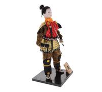 YARNOW Japanese Samurai Doll Collectible Figurine with Intricate Design and Meticulous Handiwork, Classic Cloth and Wood Material for Japanese-themed Home Decor and Culture Enthusiasts