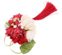 YARNOW Japanese Style Red Fabric Flower Hair Clip for Women, Elegant Hair Accessory to Create Beautiful Hairstyles, for Birthday and Banquet Occasions