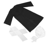 YARNOW Judge Outfit for Boys and with Robe and Judge Wig, False Collar Included, Unisex Costume for Role Play, Parties, and Legal Career Pretend Play