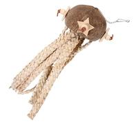 YARNOW Khaki Coconut Shell Parrot Foraging Hanging Bird Shredding Plaything for Birdcage