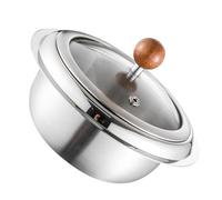 YARNOW Korean Hot Pot Locks in Moisture and Nutrients Stainless Steel with Lid Rapid Heating Efficiency for Bibimbap and Ramen Cooking Suitable for Traditional and Contemporary Korean