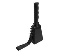 YARNOW Large Black Cow Bell with Wrist Strap, Lightweight Handheld Metal Cowbell for Loud Noise Making at Football Games and Stadium Away Matches, 9 Inch Curved Bell Design