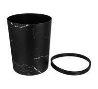 YARNOW Large Capacity round Garbage Pail with Retro Marble Grain Pattern, Sturdy Pp Material Wastebasket for Office and Bathroom Use, Securely Fixes Garbage Bags, Stylish and Practical