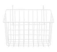YARNOW Large White Rabbit Hay Feeder Cage Holder with Slant Hanging Basket, Hollow Cast Iron Bunny Food Feeder for Small Pets, Convenient Rack for Rabbit and Guinea Pig Feeding