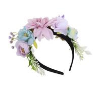 YARNOW Lavender Floral Garland Headband Wedding Bride Headdress with Silk Cloth and Plastic Material, Easy to Match and Reliable Boho Style Hair Accessory for Wedding and Photo Decor
