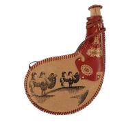 YARNOW Leather Water Bag Portable Wine Bag for Outdoor Activities Compact Design for Hiking Travel Camping Wear Resistant Liquid Storage Flask Ancient China Style Wine