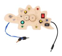YARNOW LED Busy Board with Dinosaur Design Educational Sensory for Montessori Learning Activity for Fine Motor Skills Development Interactive Gear Simulation