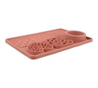 YARNOW Licking Mat Slow Feeder for Dogs and Cats Non-slip Silicone Treat Lick Pad with Suction Cup Unique Shape Quickly Washable for Training Pets to Eat Food Slowly