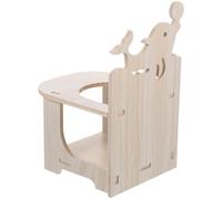 YARNOW Lightweight Wooden Hamster Chair with Tray for Guinea Pig and Hedgehog Feeding, Compact Mini House Decoration Accessory in Beige, Animal Furniture for Home