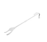 YARNOW Long Handled Grabber Reacher Tool Garbage Pickup Clip Trash Picker Ergonomic Support Secure Grip White Plastic Stainless Steel for Elder Care Balconies