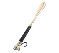YARNOW Long Handled Shoe Horn Boot Shoe Horn Zinc Alloy Beechwood Black 32cm for Sneakers and Footwear for Seniors and Pregnant Women