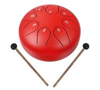 YARNOW Lotus Model Drum 8-tone Portable 6-inch Drum Carbon Steel with Natural Rubber Non-slip Classic Inheritance Style Excellent Sound Quality for Yoga Meditation Music Education