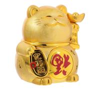 YARNOW Lucky Cat Money Bank Charming Cat Figurine Feng Shui Wealth Symbol Piggy Bank for Welcoming Prosperity Housewarming Chinese Year with Intricate Craftsmanship and Luck Meaning