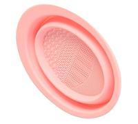 YARNOW Makeup Tool Brush Scrubber on Silicone Foldable Bowl Cleaning Gentle Brushes Creative Pink Design Portable or Cosmetic Cleaner for Gift Business Trip Use