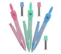 YARNOW Math Compasses Kit 3 Sets Metal Precision Circle Tools with Blue, Pink, Green, Compact Size for School Geometry and Exam Use