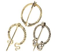 YARNOW Medieval Viking Brooch 3pcs Set Cloak Pins for Sweaters Shawls Women’S Vintage Clothing Clasps