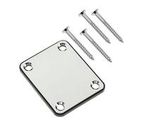 YARNOW Metal Guitar Neck Plates Replacement with Screws Durable Chrome Neck Joint Mounting Plate for Electric Guitar Bass Scratch Resistant Easy Installation