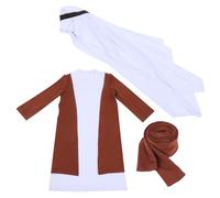 YARNOW Middle Eastern Shepherd Costume for Dubai Outfit with Headwrap Arabian Cosplay Fancy Dress for Halloween Themed Parties