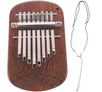 YARNOW Mini 8-note Wooden Kalimba Thumb Piano, Small Finger Piano Musical Instrument for Beginners and Home Use, Portable Mini Patterned Music Instrument for Adults