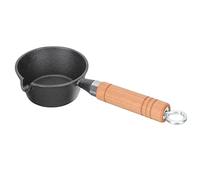 YARNOW Mini Cast Iron Pot Small Oil Pan with Long Handle Non-Stick Skillet for Kitchen Cooking Camping Picnic Outdoor Use 11.02X4.33X1.97In