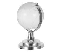 YARNOW Mini Glass Globe with Stand, Small Rotatable World Map Sphere Desktop Accessory for Office, Educational and Home Decor, Miniature Globe for Study and Learning