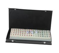 YARNOW Mini Mahjong Set Portable Travel Board Game with Ruler Small Lightweight Mahjong Tiles for Parties Home Bars Smooth Surface Easy to Clean Logical Thinking Training Kit
