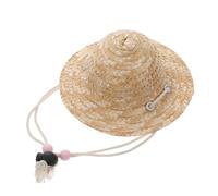 YARNOW Mini Straw Hat for Dolls Decorative Accessory for Dress Up Pets and Miniatures for DIY Crafts and Unique Doll Costumes