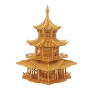 YARNOW Miniature Asian Style Pavilion Figurine for Fish Tank and Aquarium, Golden Pla Material with Damage Resistance and Low Maintenance, for Bonsai Garden and Micro Landscape Decoration