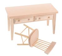 YARNOW Miniature Dollhouse Furniture Realistic Mini Desk and Chairs for Doll House Decor High Detail Scale Model Accessories for Micro Scenes for Creative Play and