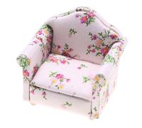 YARNOW Miniature Dollhouse Sofa Floral Pattern Tiny Couch for Dollhouse Living Room Furniture Accessories Collectors and Playroom Decor