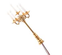 YARNOW Miniature Moss Landscape Candlestick Lamp with White Wax Candle, Sand Table Scene Layout Prop and Mini House Accessories for Dollhouse Decor and Living Room Display