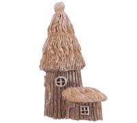 YARNOW Miniature Resin Thatched Cottage Ornament, Tiny Countryside House Landscape Decor, Small Fairy Garden Craft for Patio and Lawn Accessories