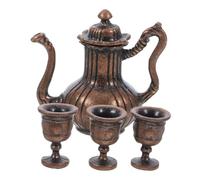 YARNOW Miniature Teapot and Cup Set for Dollhouse Vintage Iron Kettle and Teacup Accessories for Tea and Mini House Styling