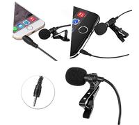 YARNOW Mobile Phone Clip Lavalier Microphone Jack Mini Condenser Lapel Mic for Lectures Speaking Lavalier