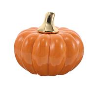 YARNOW Modern Ceramic Pumpkin Decor for Autumn Table and Entryway, Orange Decorative Ornament with Sturdy Artistry, for Harvest Festival, Halloween, and Thanksgiving Seasonal Decoration
