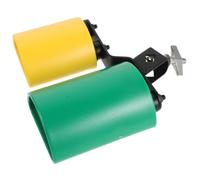 YARNOW Mounted Twin Cowbell, High and Middle Bicolor Cowbell, Double Sound Cow Bell, Jam Block Rhythm Percussion Instrument for Concert Performance