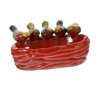 YARNOW Multi-function Ceramic Tray Bird Feeder Squirrel Fruit Storage Plate for Hanging Bird Feeder Ceramic Crafts Decor Garden Delicate Feeding Plate Seed Catcher Tray